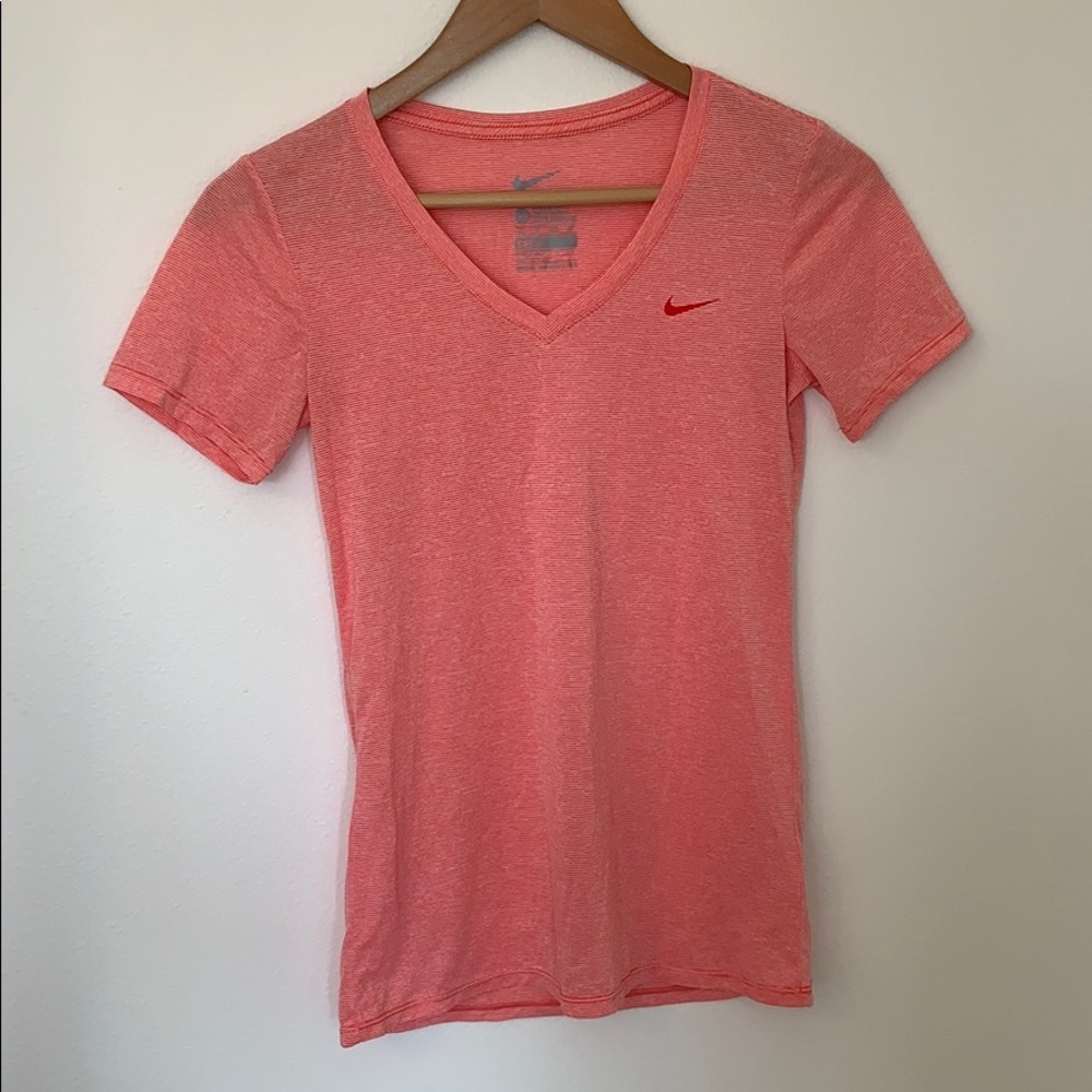 Nike Coral striped workout top